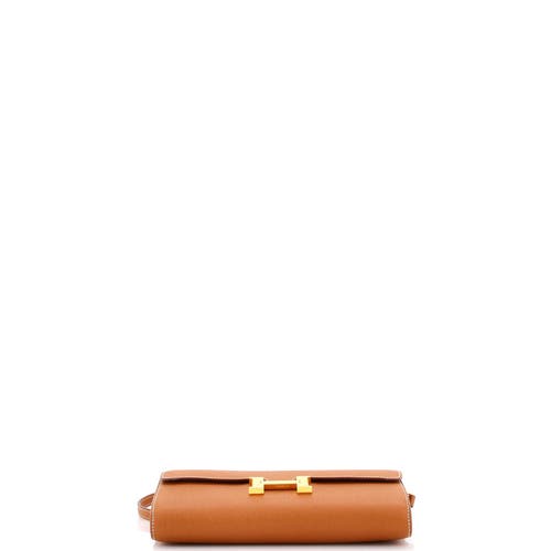 Pre-owned Hermes Hermes Constance To Go Wallet Epsom In Brown