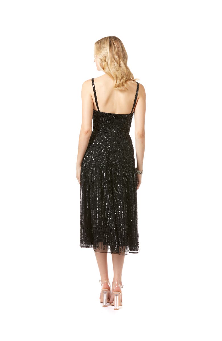 LARA New York Flowing, Sequin Midi Dress, Alternate, color, Black