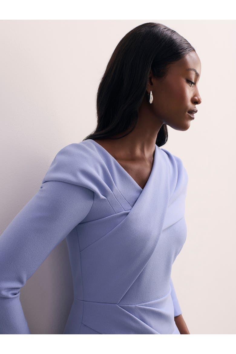 Iona Sculpt Crepe Dress, Alternate, color, Blue