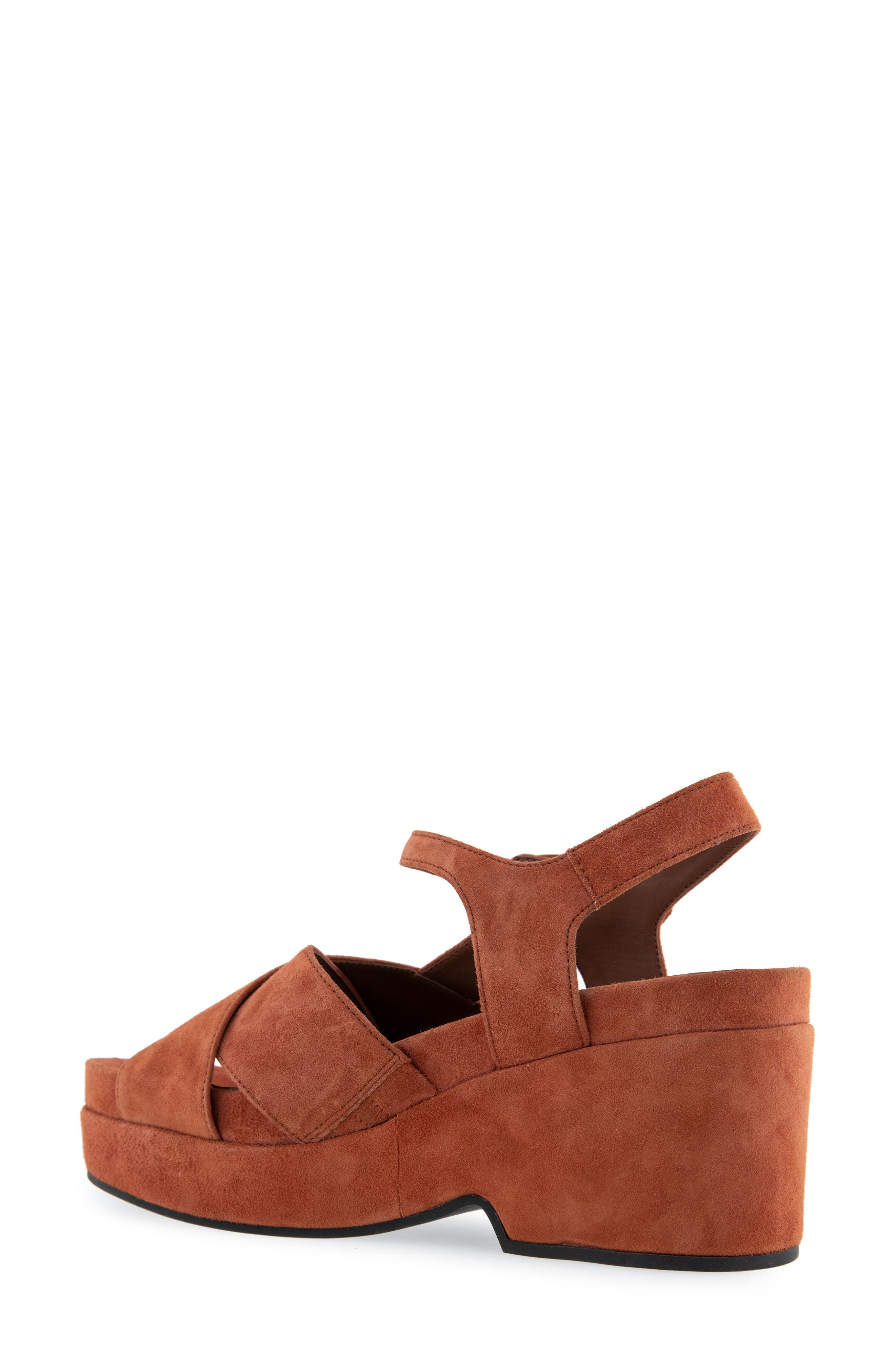 Aerosoles Cora Ankle Strap Platform Sandal, Alternate, color, Rust Suede