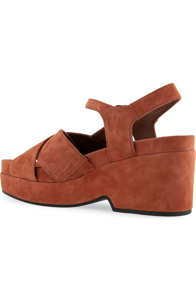 Aerosoles Cora Ankle Strap Platform Sandal, Alternate, color, Rust Suede