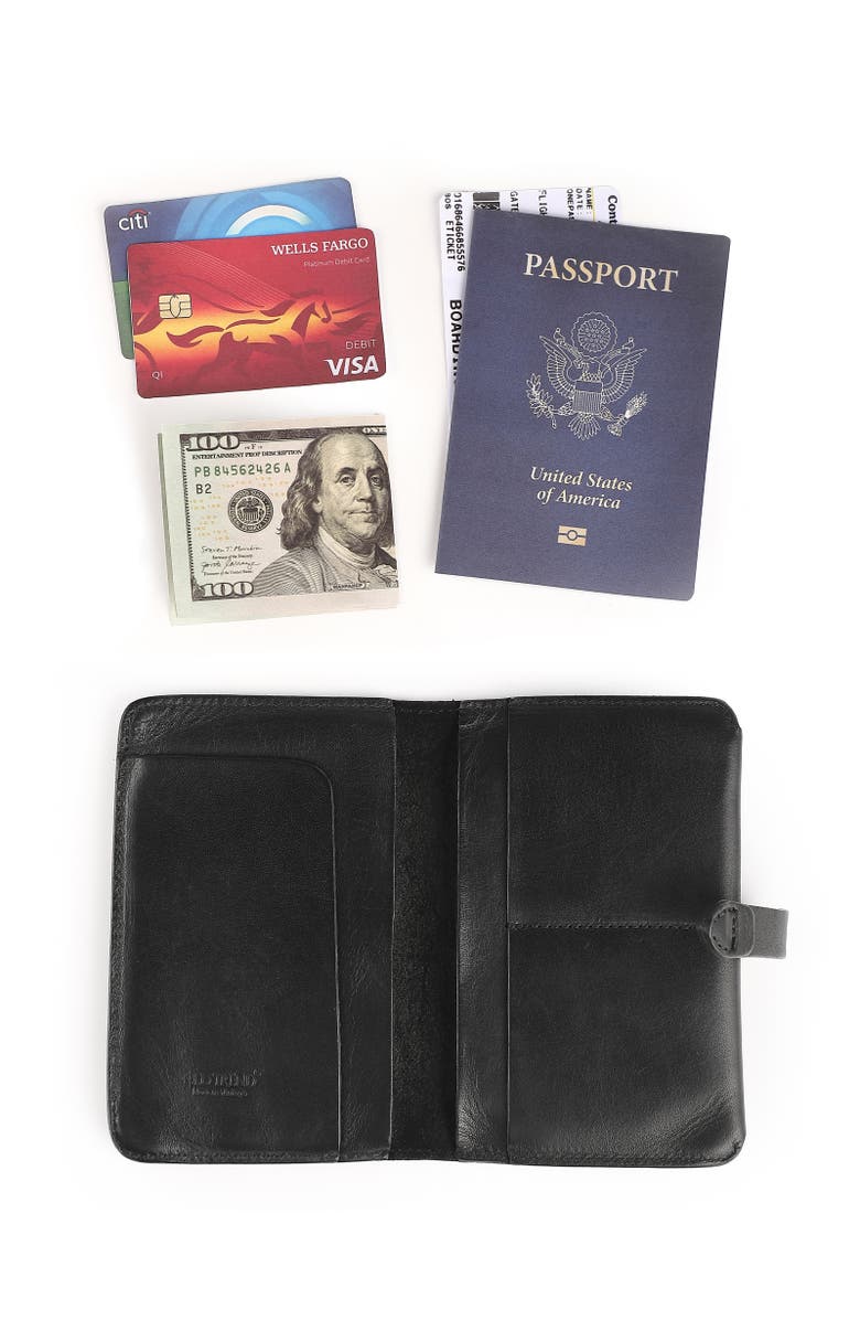 OLD TREND Leeds Genuine Leather Bifold Passport Holder, Alternate, color, Black