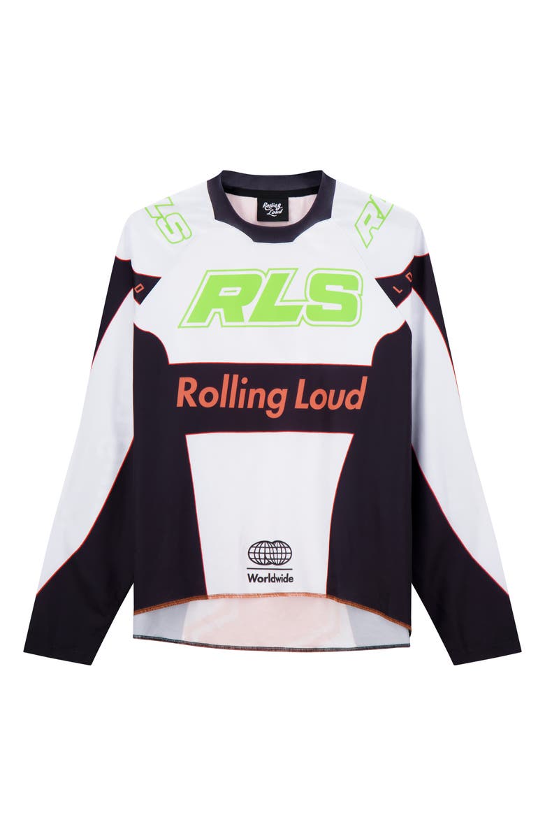 Rolling Loud RL Sport Oversize Moto Jersey, Alternate, color, Black