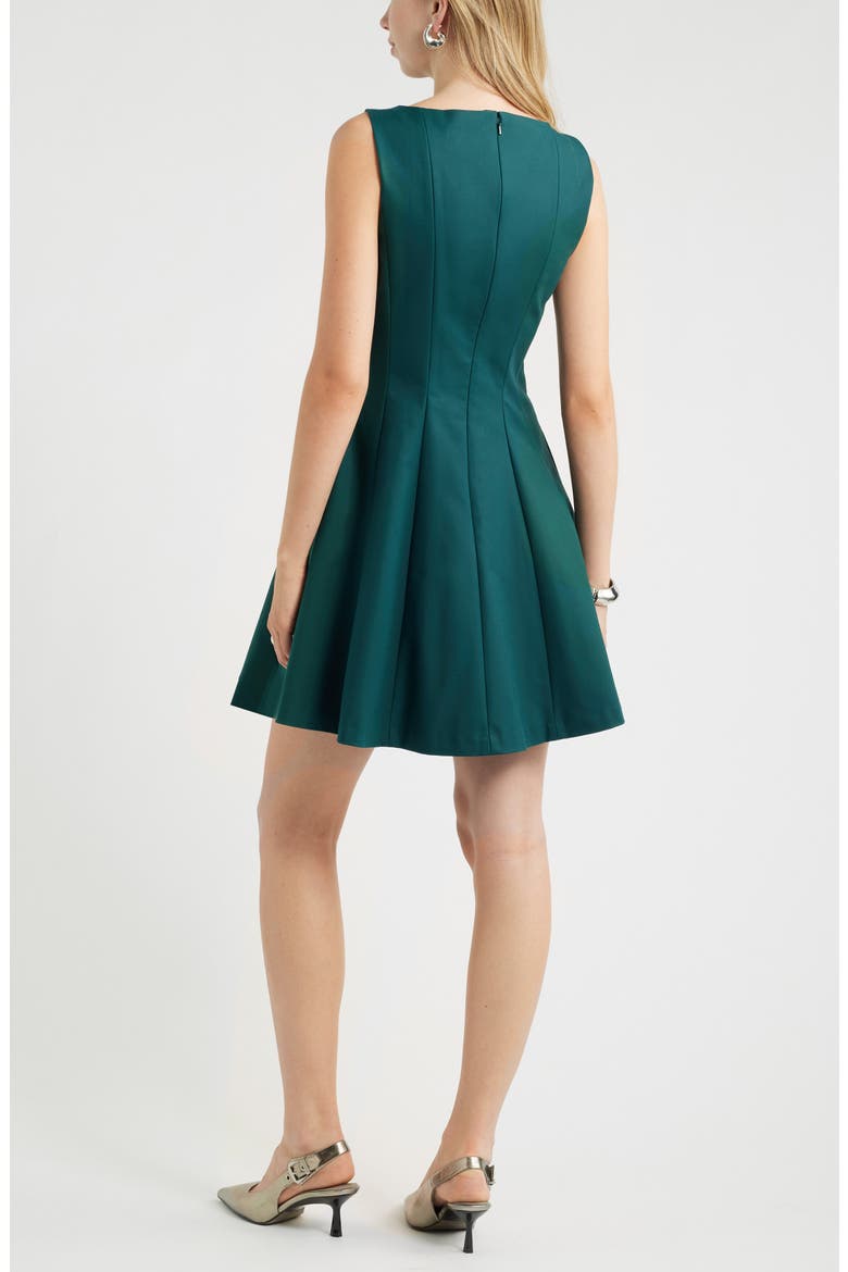 Seamed Fit & Flare Minidress, Alternate, color, GREEN PONDEROSA
