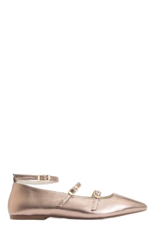 Forever & Always Shoes Serena Leather Mary Jane Flats in Gold Leather at Nordstrom, Size 5.5