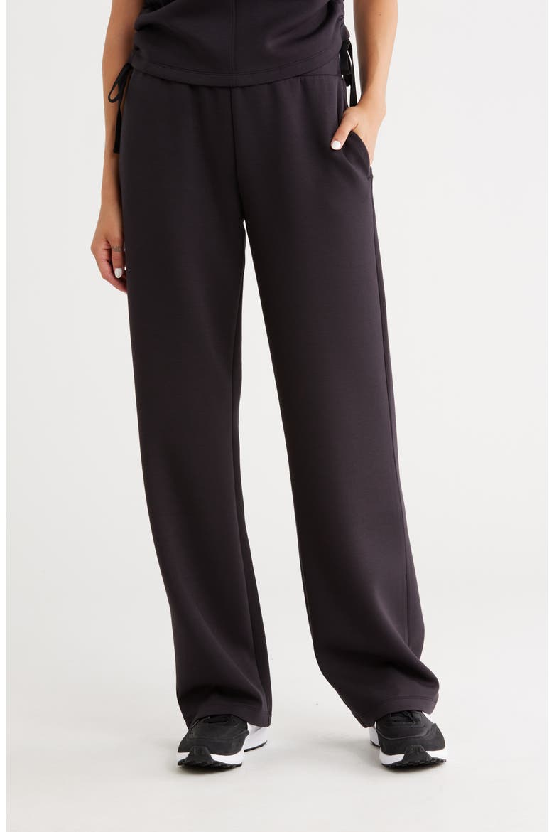 Whisper Knit High Waist Pants, Main, color, BLACK