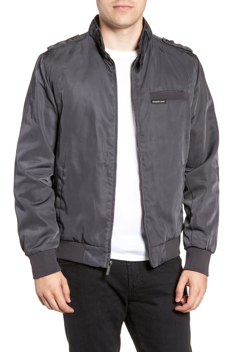 Men's Heavy Iconic Racer Quilted Lining Jacket, Main, color, CHARCOAL