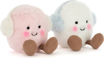 Jellycat Set of 2 Amuseables Toastie Marshmallow Plush Toys