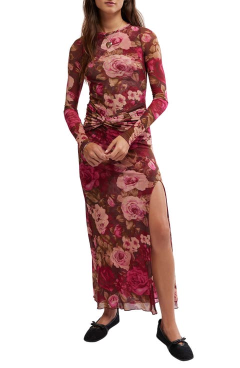 Gianni Long Sleeve Stretch Mesh Body-Con Dress