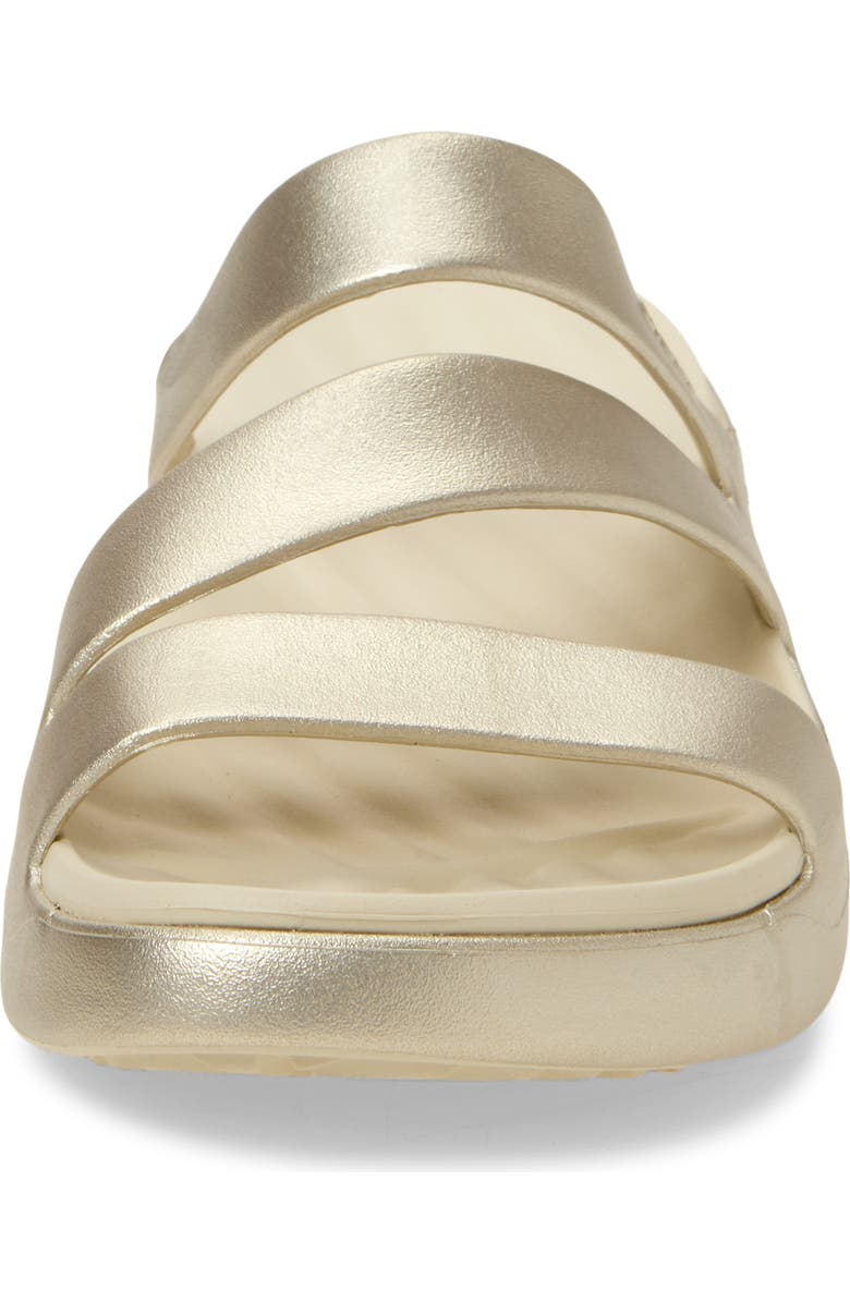 CROCS Getaway Waterproof Strappy Slide Sandal, Alternate, color, Champagne Metallic