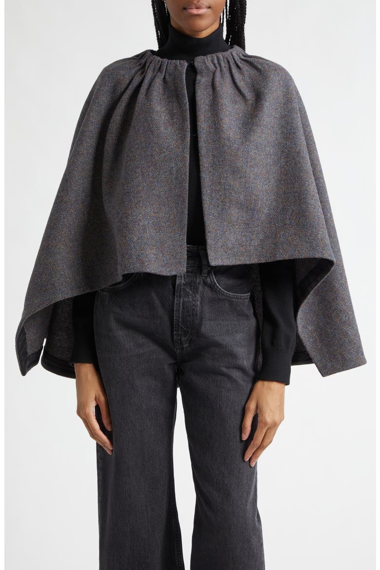 Winsome Wool Cape, Main, color, SLATE
