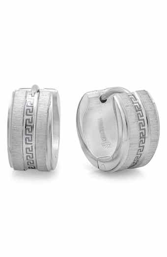 Greek Key Huggie Hoop Earrings