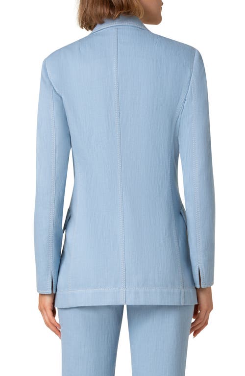 Akris Punto Washed Cotton Denim Blazer In Sky