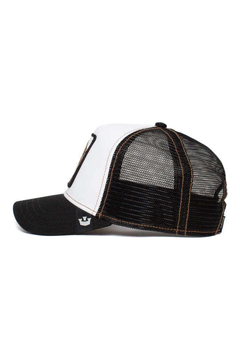 King Lion Snapback Trucker Hat, Alternate, color, BLACK