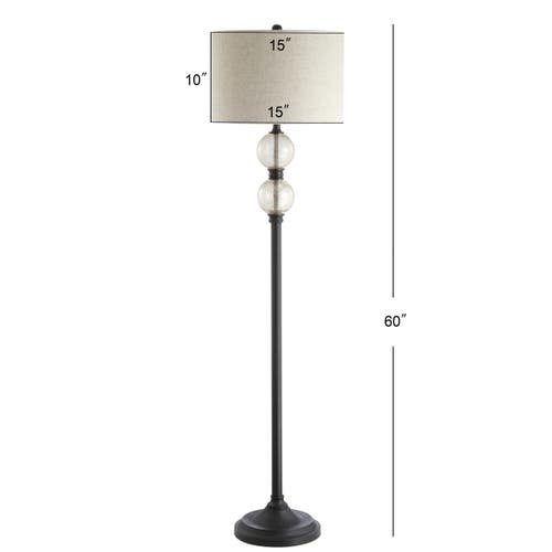 Jonathan Y January 60" Glass/metal Led Floor Lamp In Oil Rubbed Bronze
