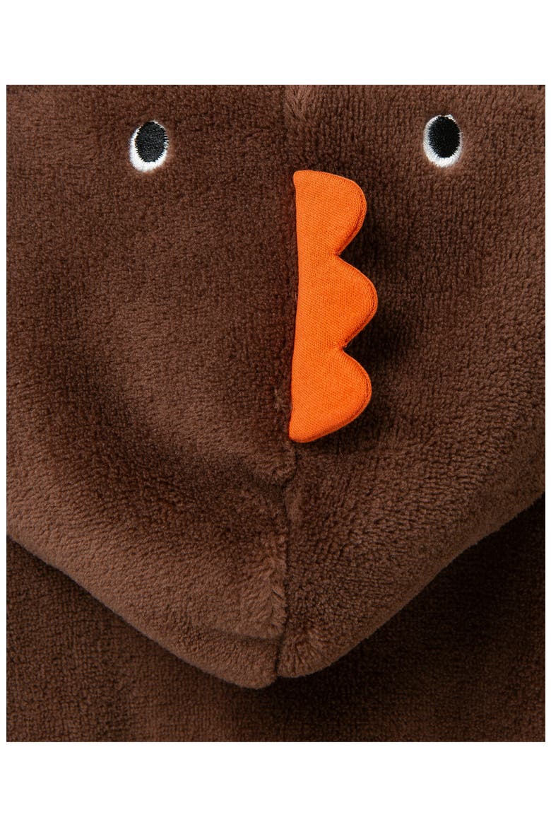 Kids' Turkey Fleece Footie, Alternate, color, BROWN