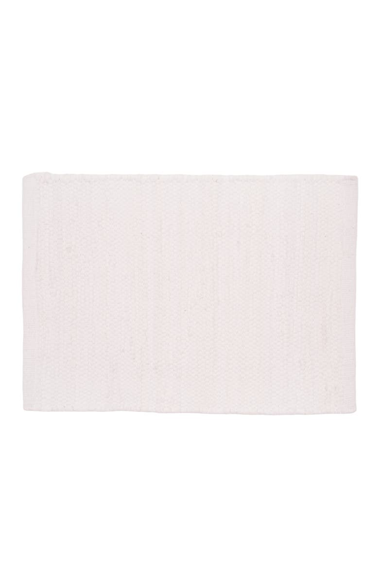 C&F Home White Chindi Solid Color Machine Washable Placemats Set of 6, Alternate, color, White