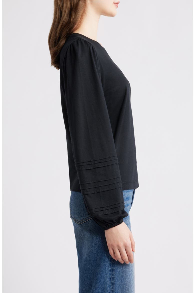 Cyrano Pintuck Jersey Top, Alternate, color, BLACK