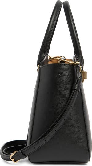 phoebe refined grained leather top handle bag