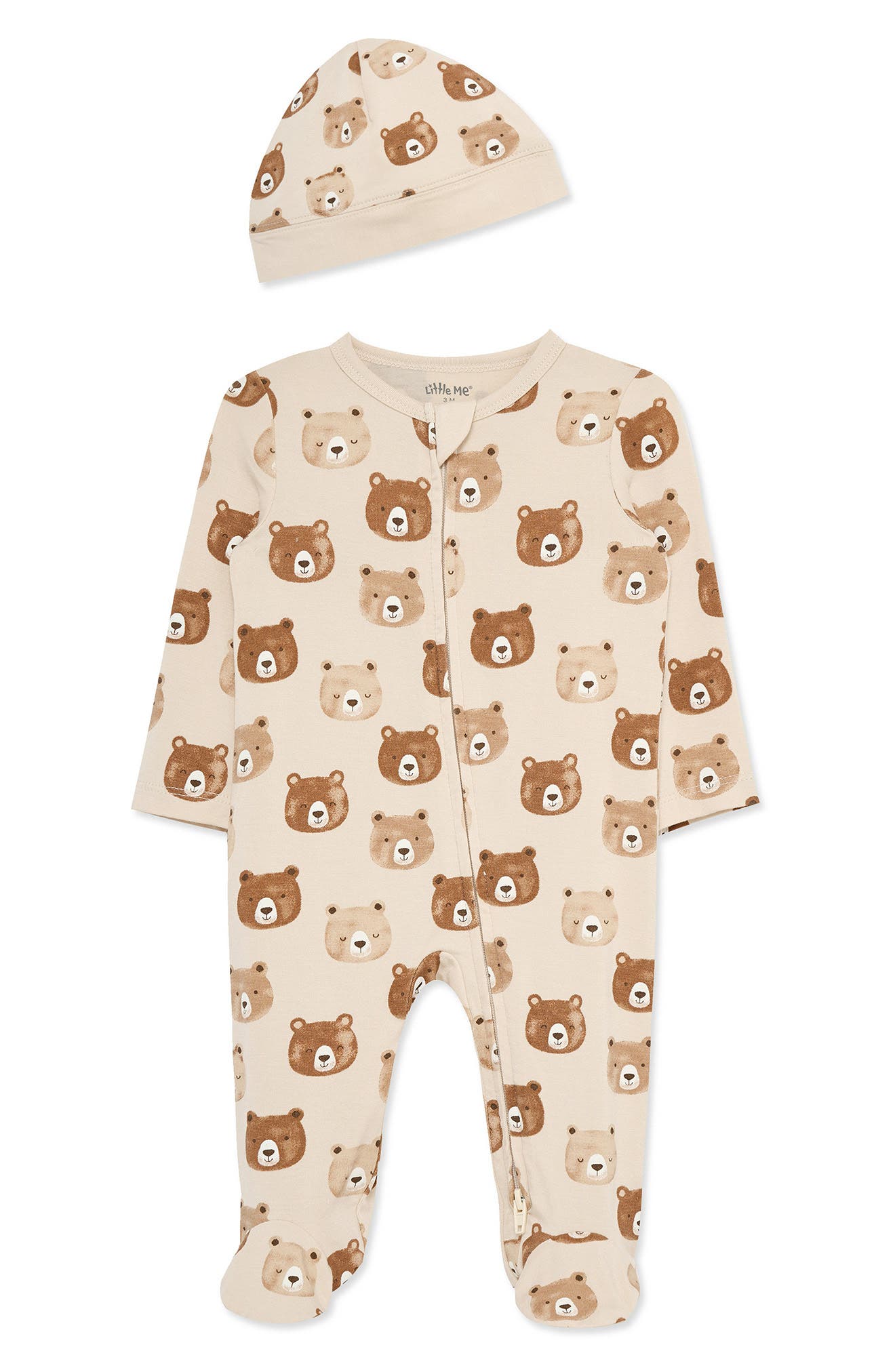 Kids' Bear Faces Footie & Beanie Set