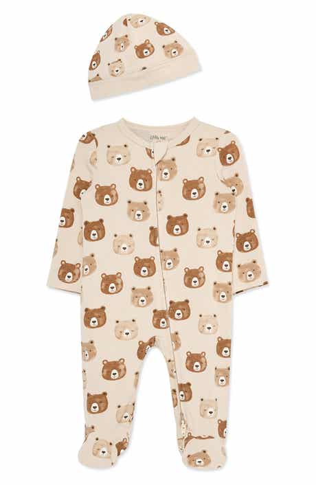 Kids' Bear Faces Footie & Beanie Set