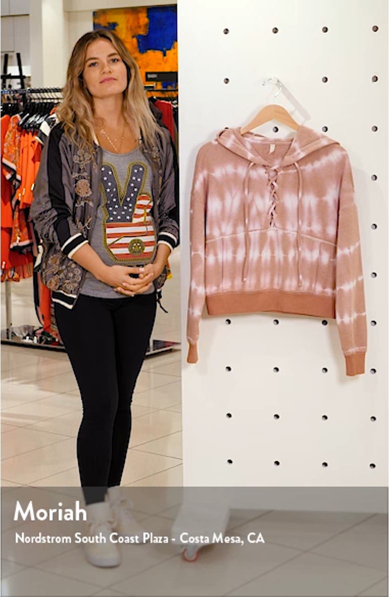 Free People FP Movement Tie Dye Believer Lace-Up Hoodie, sales video thumbnail