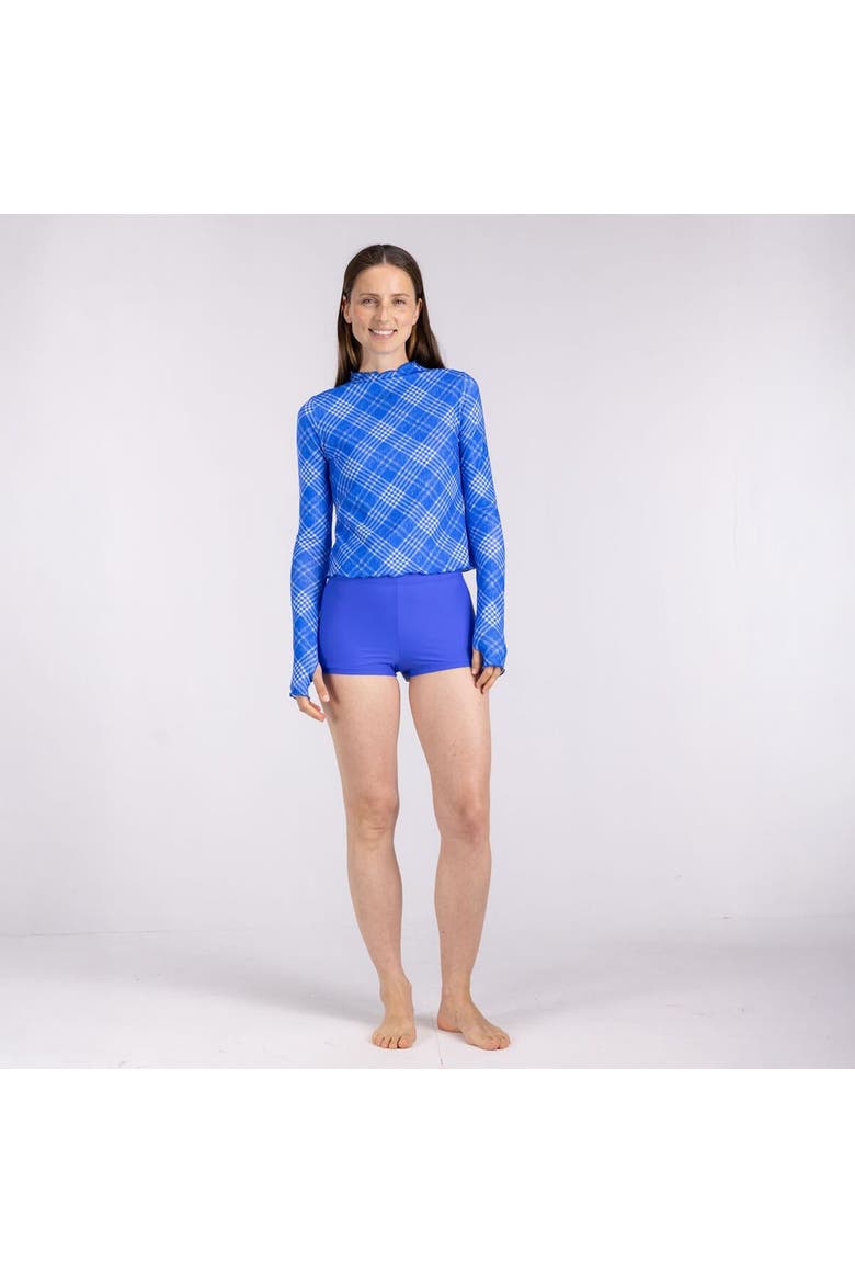 Rash Guard - Women's, Alternate, color, Blue Check