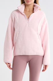 Z by Zella Faux Shearling Half Zip Pullover