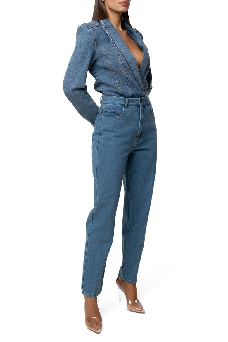 Roesia Tapered Leg Jeans, Alternate, color, DENIM