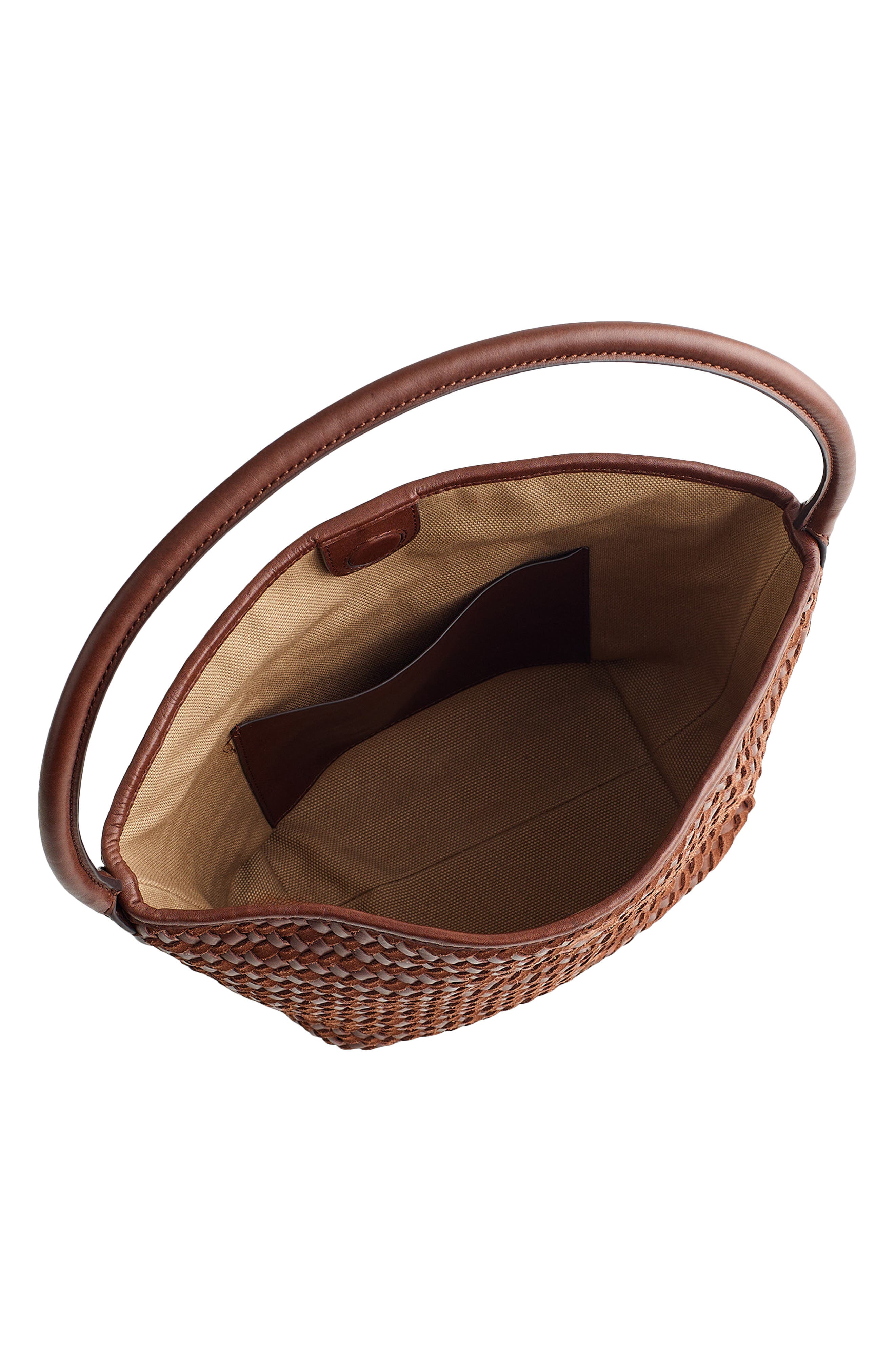 The Signature Woven Shoulder Bag, Alternate, color, MOCHA