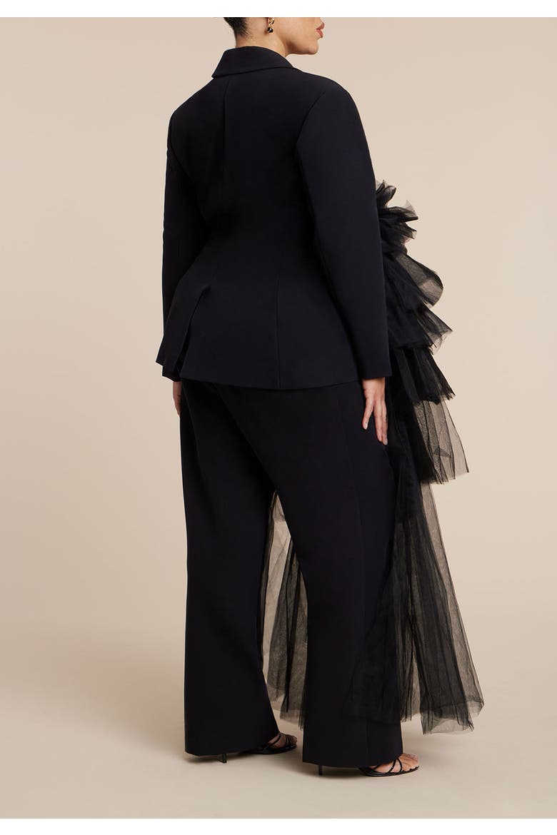 Dramatic Tiered Tulle Blazer, Alternate, color, BLACK ONYX