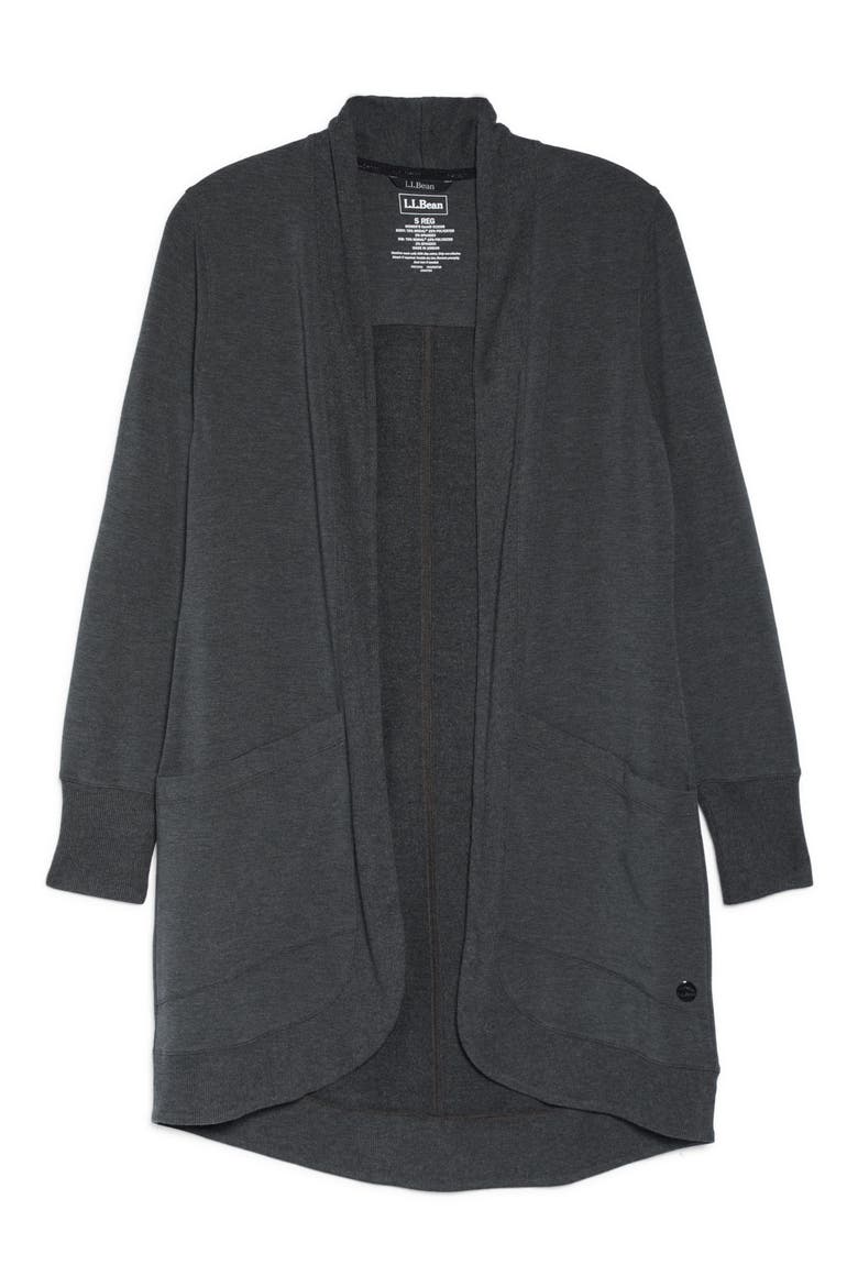 SoftFlex Open Cardigan, Alternate, color, MIDNIGHT BLACK HEATHER