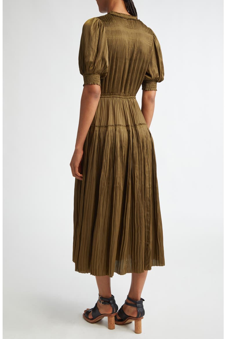 Astrid Pleated Maxi Dress, Alternate, color, OLIVE