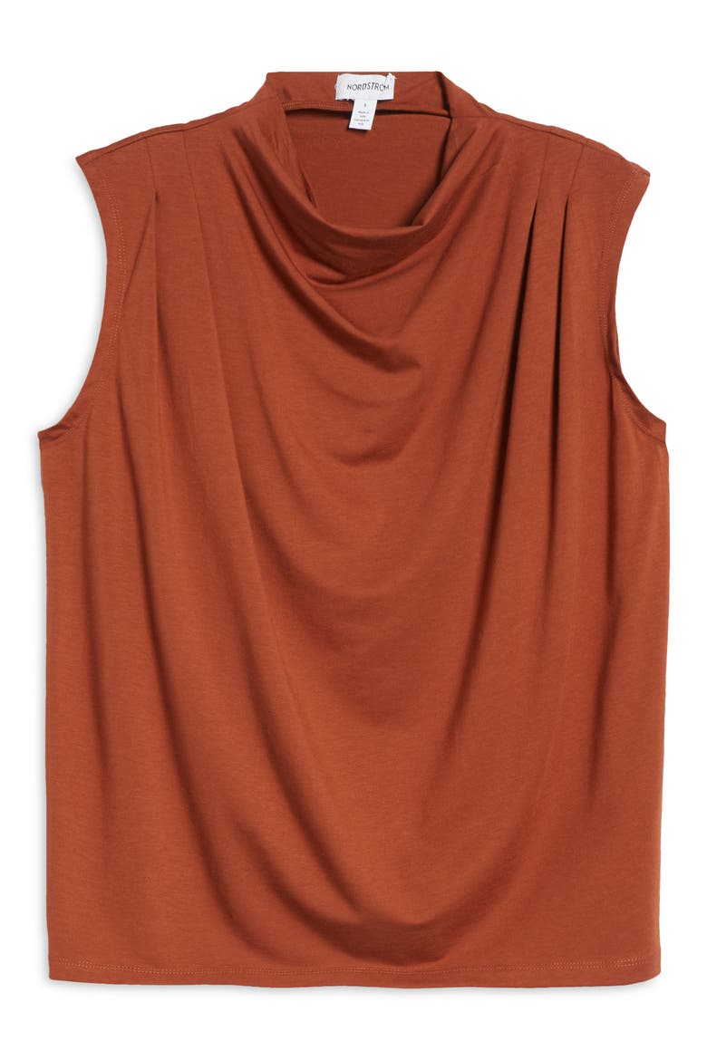 Mock Neck Sleeveless Top, Alternate, color, RUST SEQUOIA