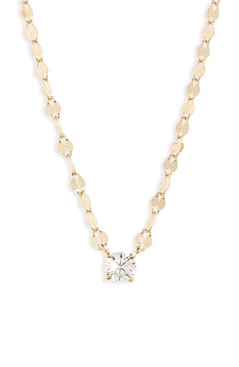 14K Gold Single Diamond Charm Necklace