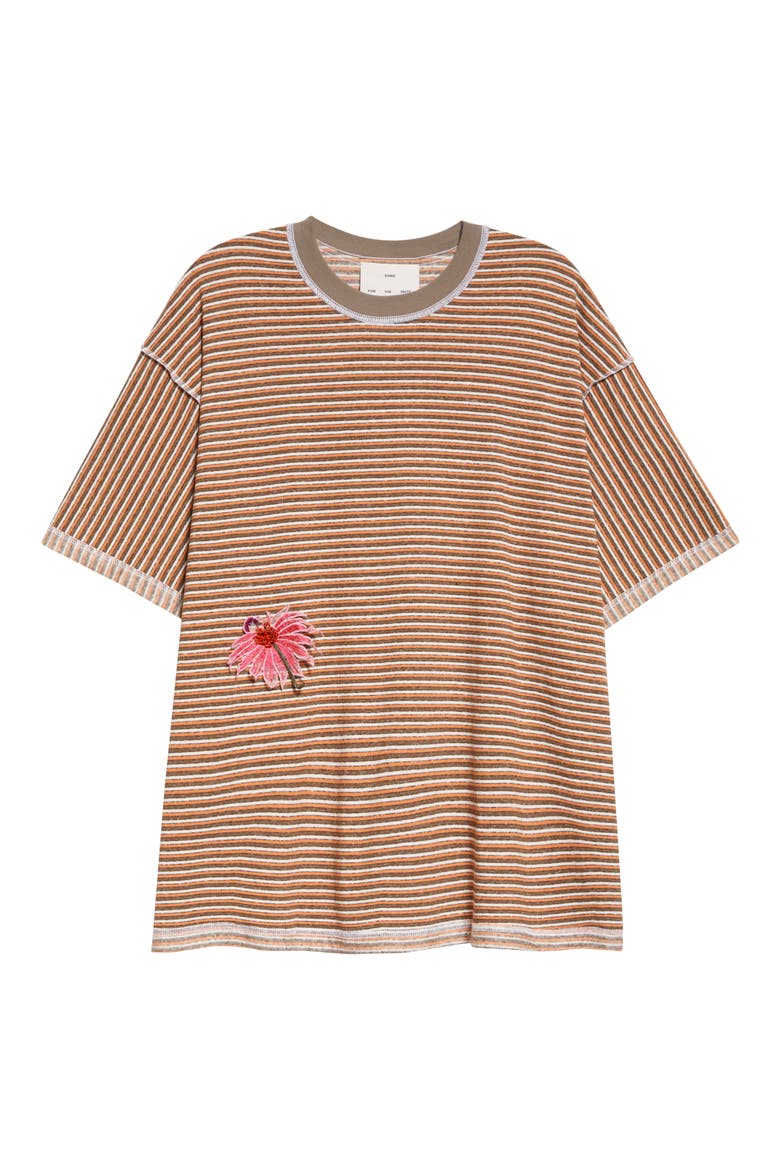 Flower Appliqué Gym T-Shirt, Alternate, color, ORANGE