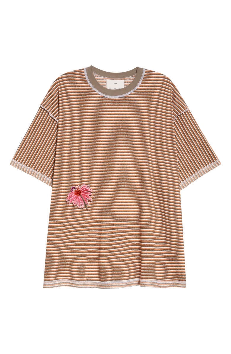 SONG FOR THE MUTE Flower Appliqué Gym T-Shirt, Alternate, color, Orange