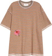 SONG FOR THE MUTE Flower Appliqué Gym T-Shirt