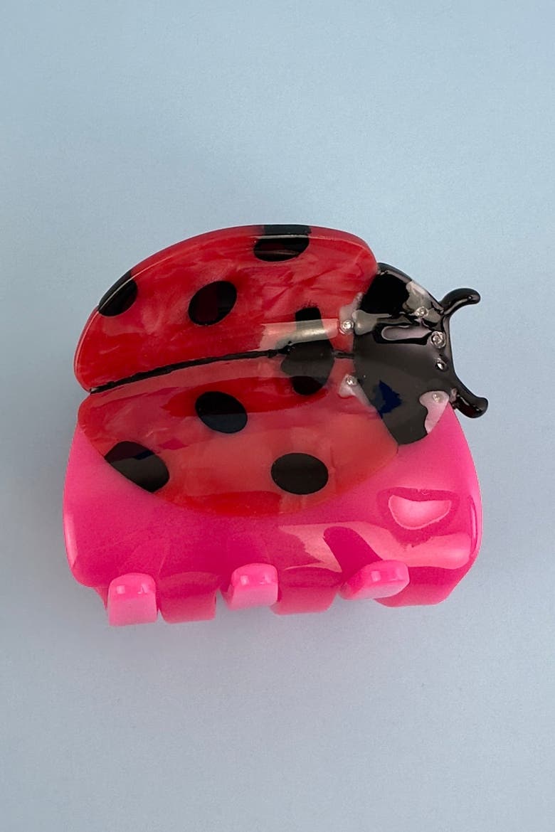 Ladybug Hair Claw, Alternate, color, Pink
