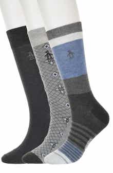 Original Penguin Kerwin Medallion Assorted 3-Pack Crew Socks