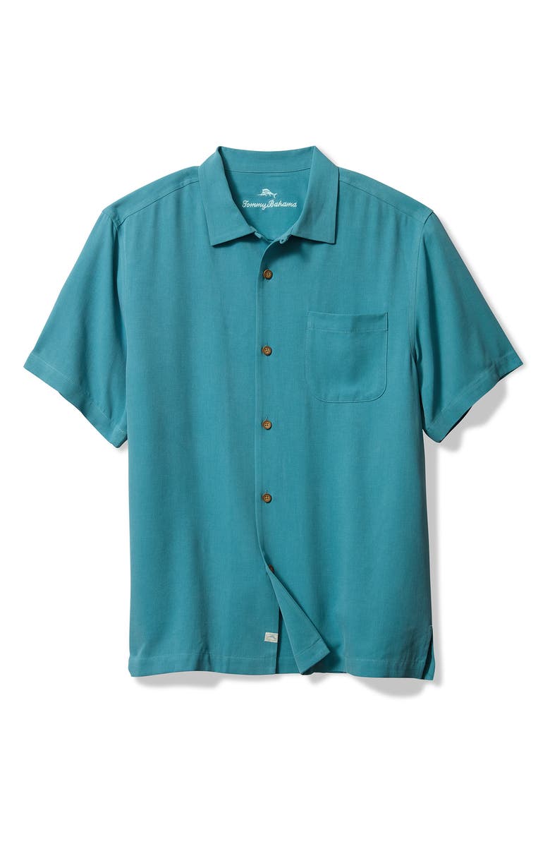 Tommy Bahama Tommy Grand Prix Embroidered Graphic Silk Camp Shirt, Main, color,