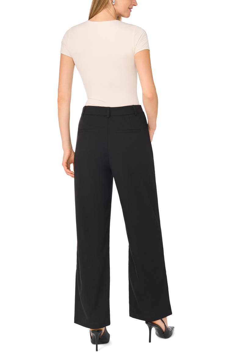 Cross Front Wide Leg Trousers, Alternate, color, RICH BLACK