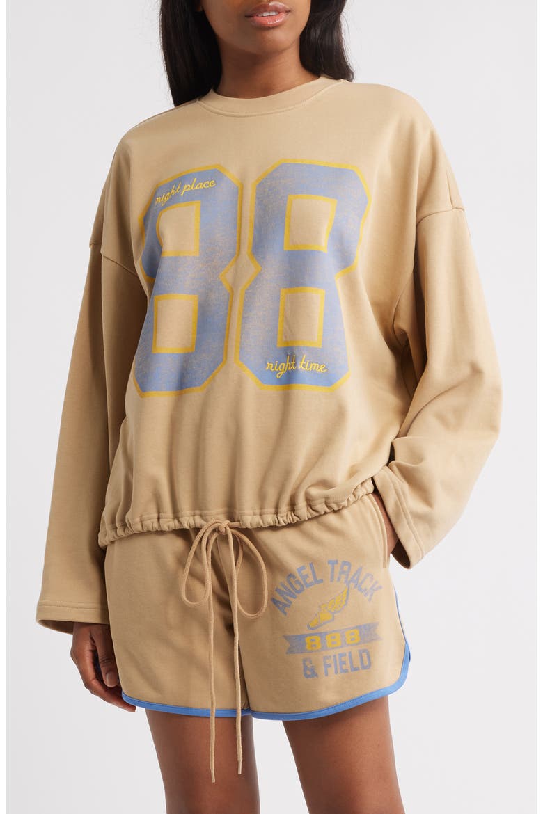 Angel Track Sweatshirt, Main, color, TAN