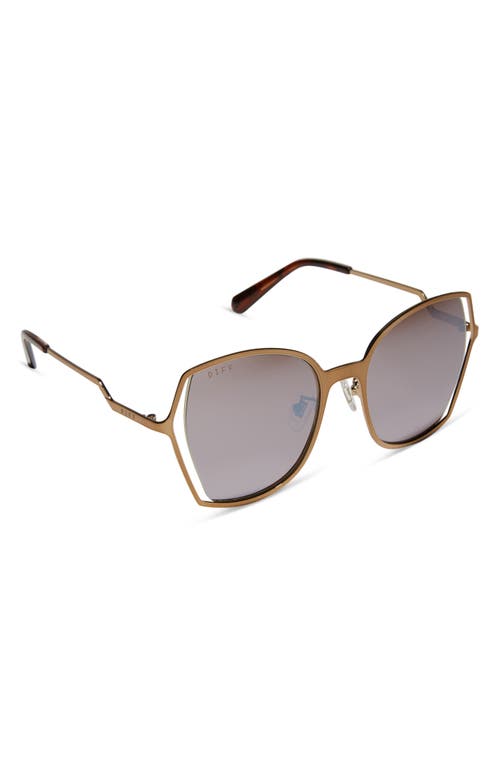 Diff Donna Iii 53mm Square Sunglasses In Brown Gold Flash