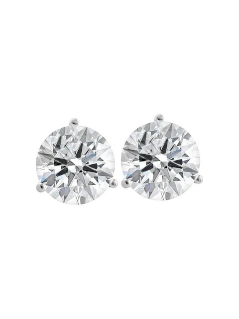Certified 4 1/2 Ct Lab Grown Diamond Martini Screw Back Studs 14k Gold