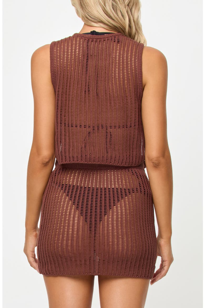 Sander Open Stitch Cover-Up Tank, Alternate, color, CAFE