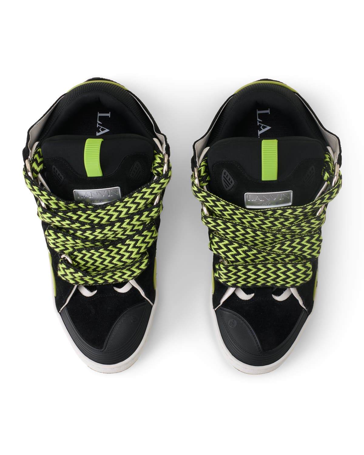 CURB LEATHER SNEAKERS, Alternate, color, Absinth/Black