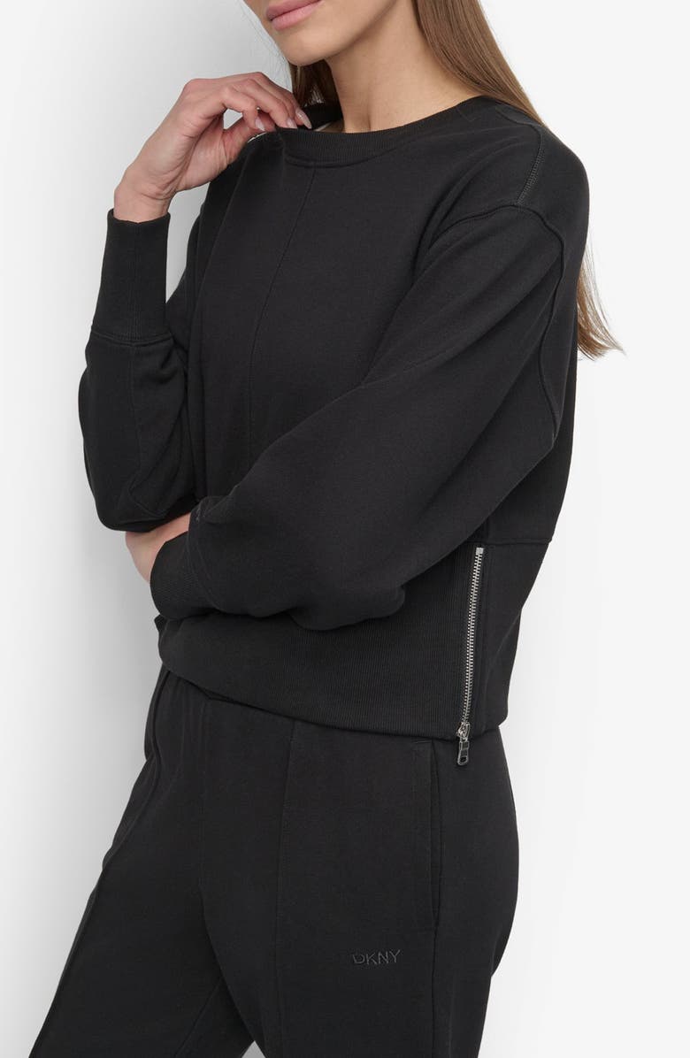 DKNY Center Seam Crop Sweater, Alternate, color,