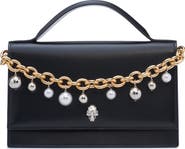 McQueen Medium Skull Chain Detail Leather Handbag