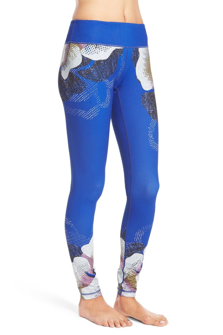 'Live In' Graphic Leggings, Alternate, color, BLUE ULTRA FLOWER PRINT
